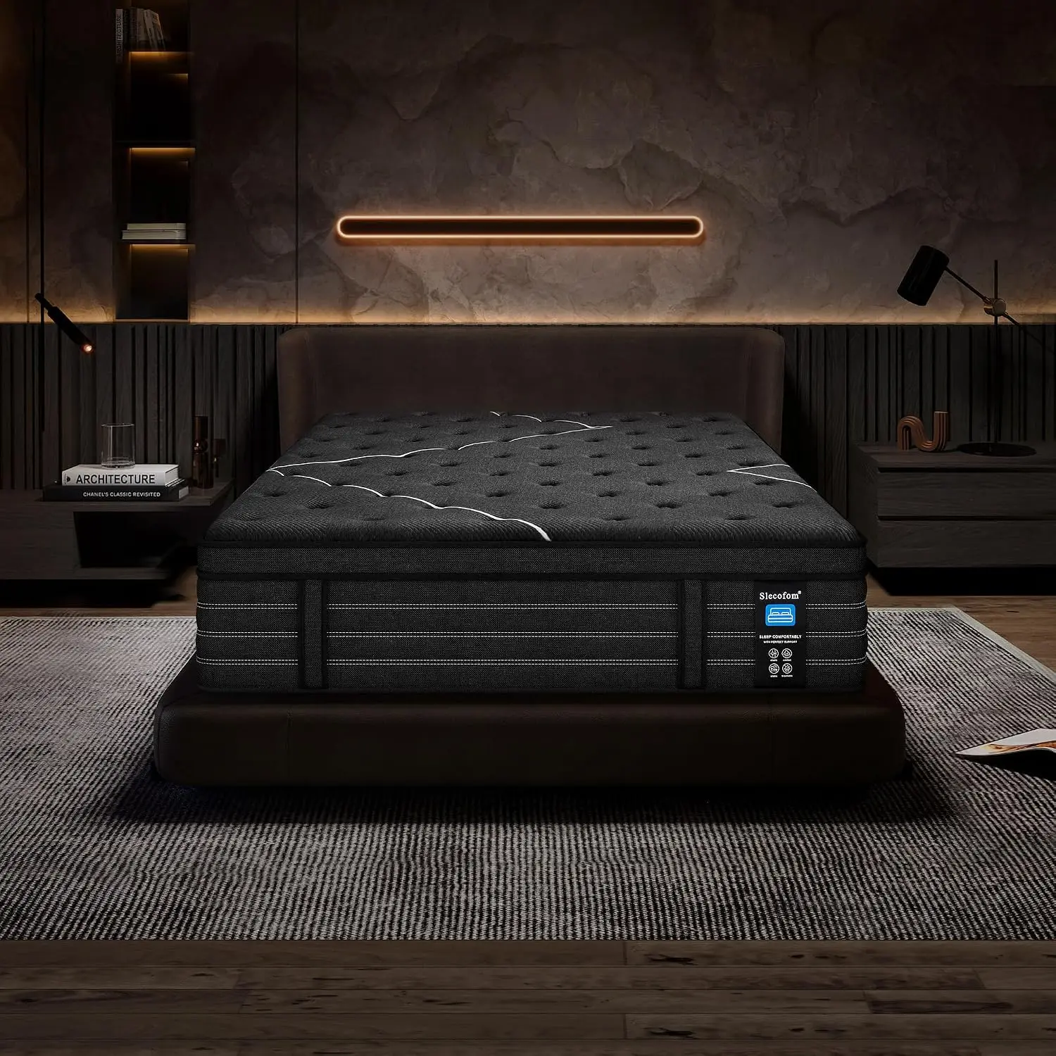 Extra Firm Queen Size Mattress 14 Inch, Reinforced Edge Support, Foam Encased Pocket Spring System, Cooling, Customized