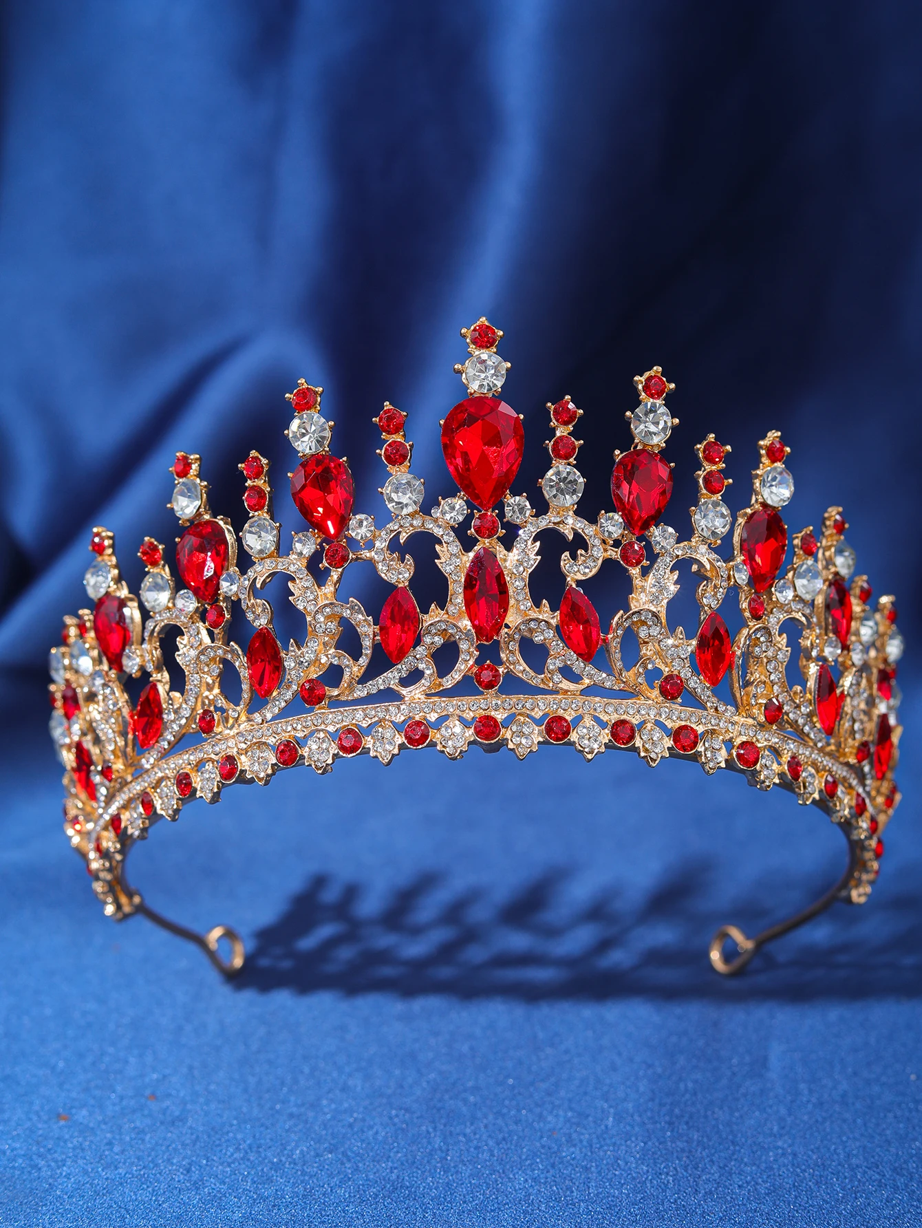 1Pcs Gorgeous and Elegant Rhinestone Queen's Crown Hair Accessories Wedding Headwear Women's Event Party Dress up Hair