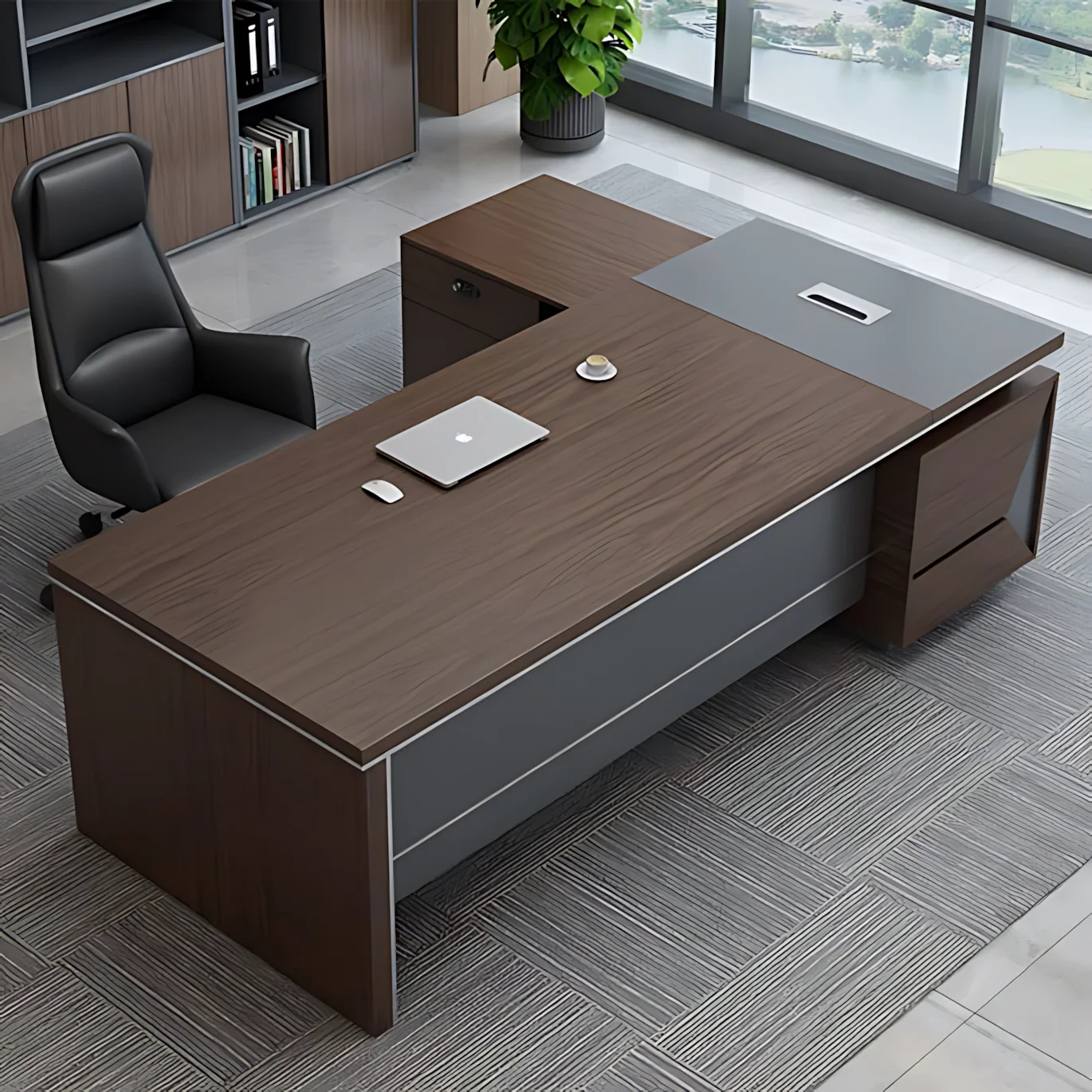 Hot Sell New Design Executive Manager Desk Modern L Shaped Office Computer Desk