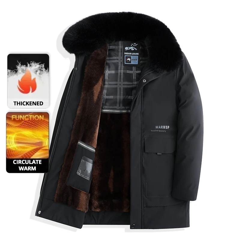 Jaket Musim Dingin Pria Terbaru, Parka Hangat Desainer Kasual Modis, Berkerah Bulu Tebal Berkualitas Tinggi, Jaket Windbreaker Pria