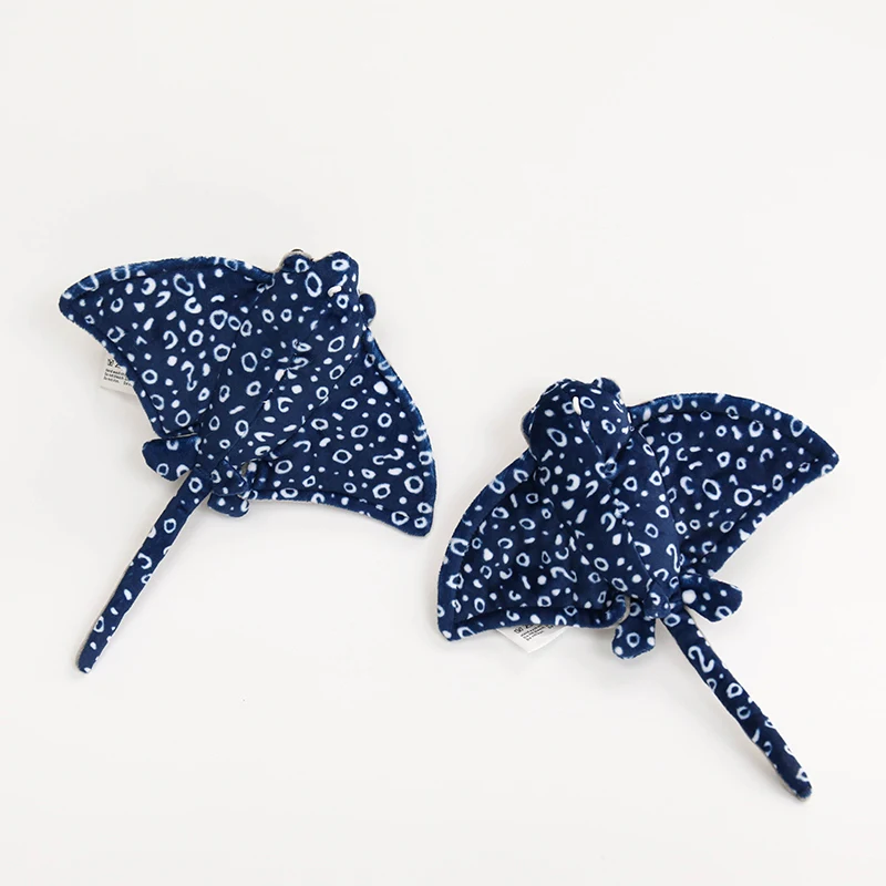 Sweet Adorable Blue Spotted Devil Fish Plush Toy Miniature Soft Stuffed Keychain Doll Perfect For Bag Charm Nursery Decor Kids G