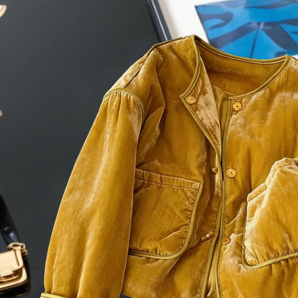 

New Chinese Sle Vintage Heavyweight Casual Velvet Cotton Jaet Men's Button up Autumn Winter Elegance National Trend Quilt...