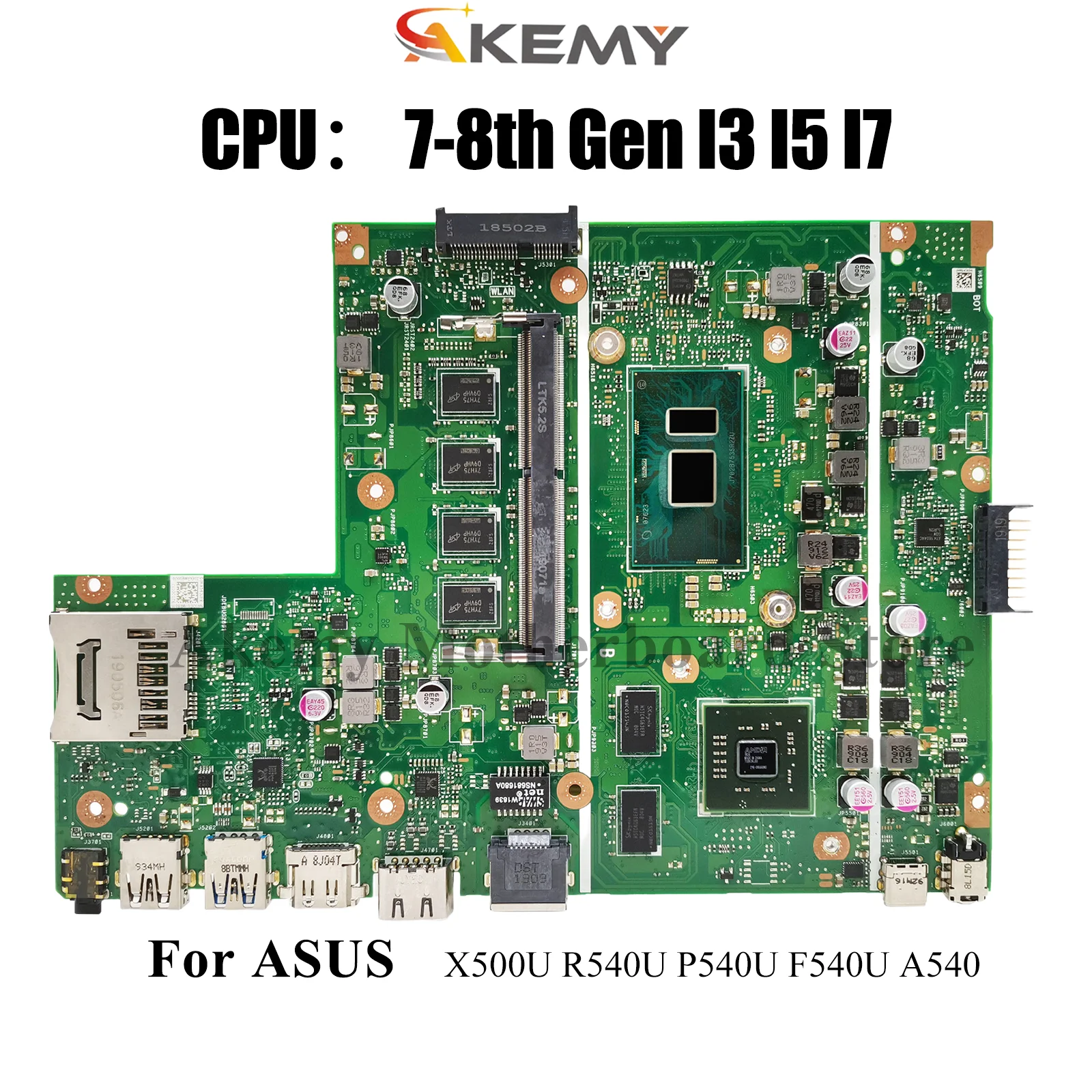 

X540UP Материнская плата для ноутбука ASUS R540U K540U X500U X540UPR A540U X540UP P540U X540U F540U Материнская плата с процессором I3 I5 I7 тест ОК