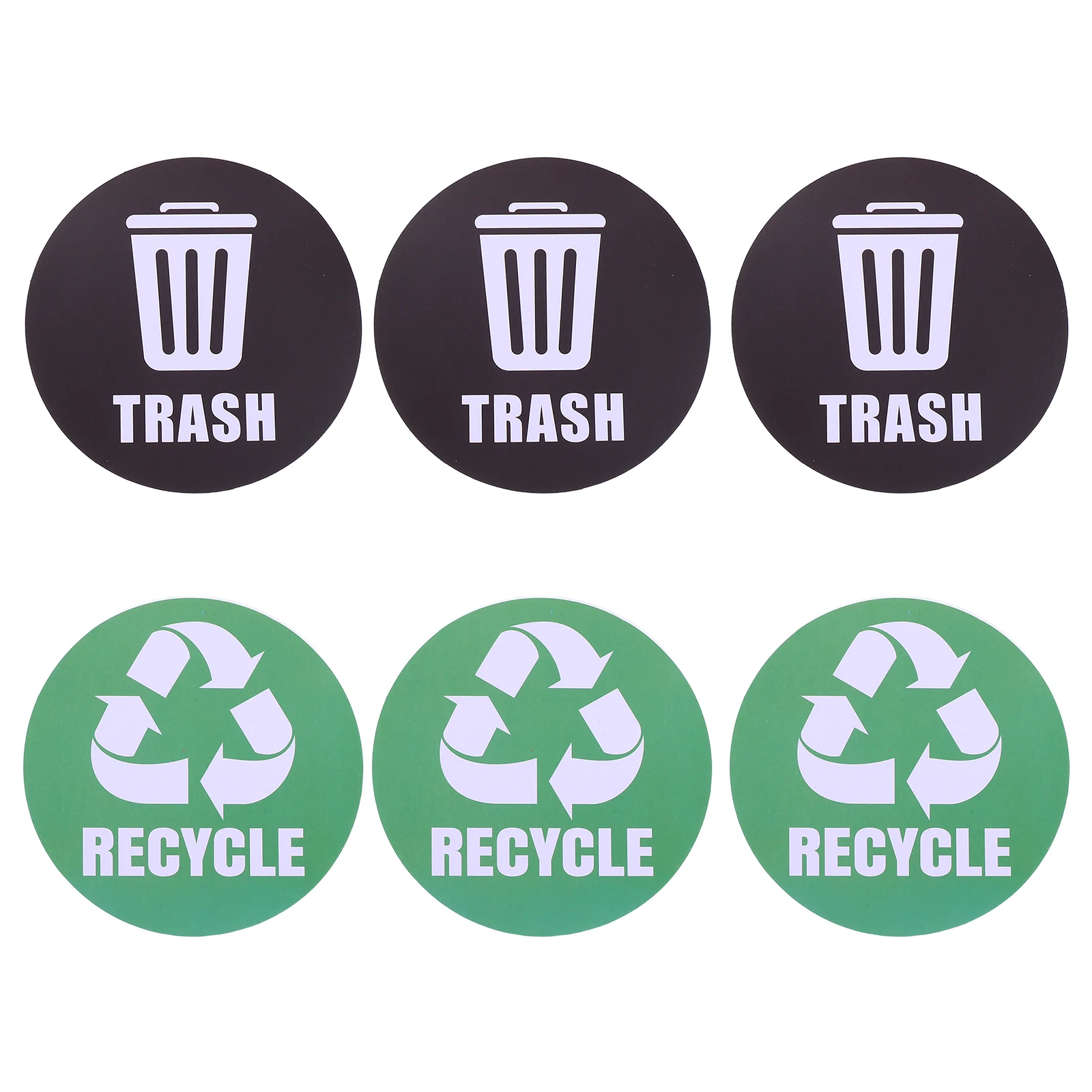 

6pcs Trash Can Sorting Stickers Garbage Recycling Classification Decals Reminder Labels PVC Vinyl Waterproof Indoor Outdoor Home