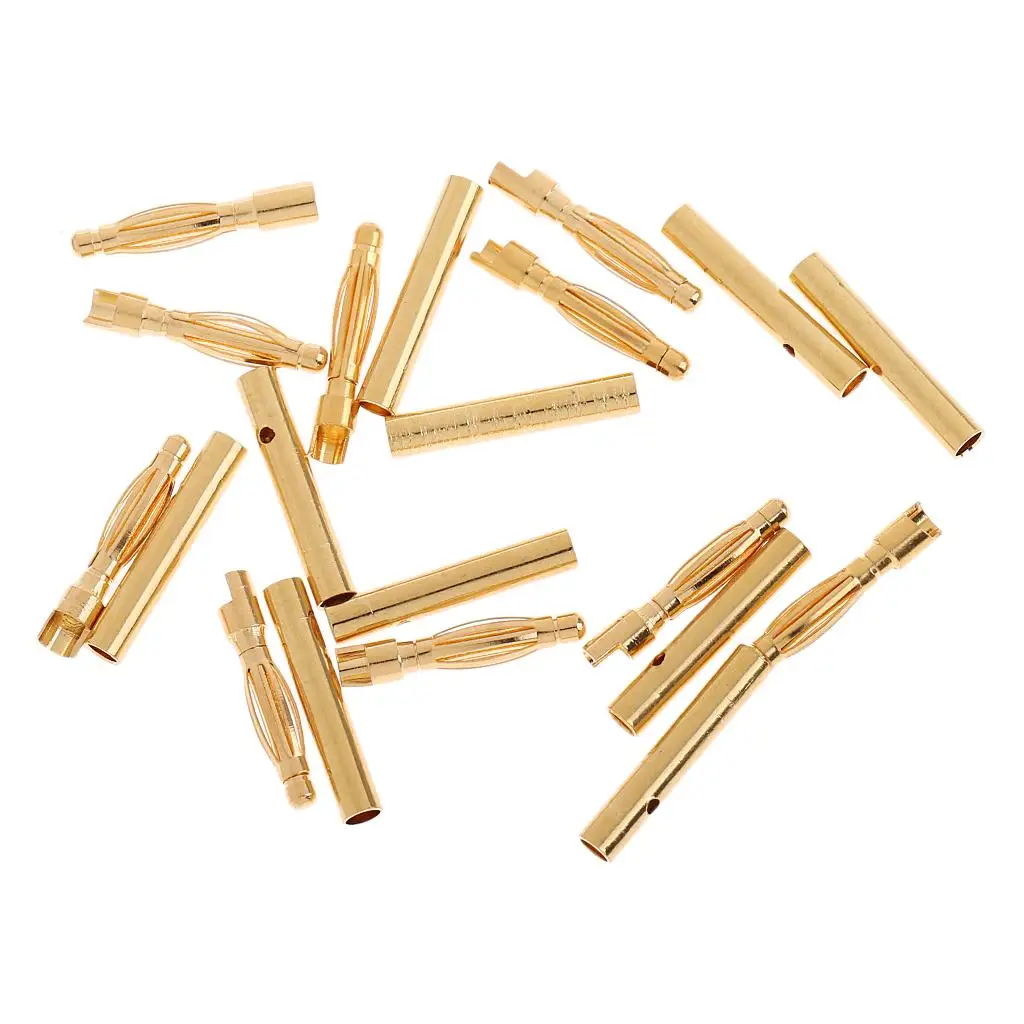 

2-миллиметровый золотистый штекер-банан, позолоченный адаптер для ESC-аккумулятора, металлические разъемы для радиоуправляемых дронов, самолетов, автомобилей, вертолетов