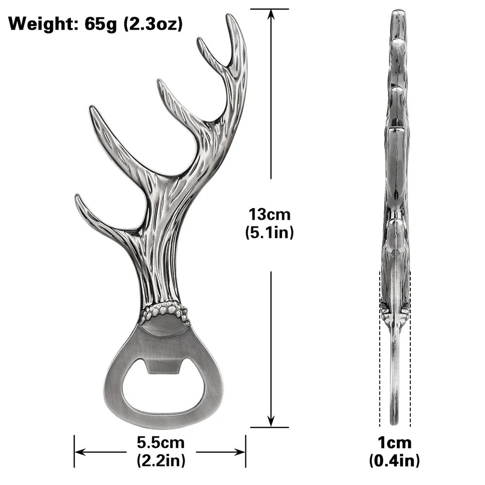 Xmas Gift Deer Horn Shaped Beer Bottle Opener Set Box Unique Fashion Openers Present