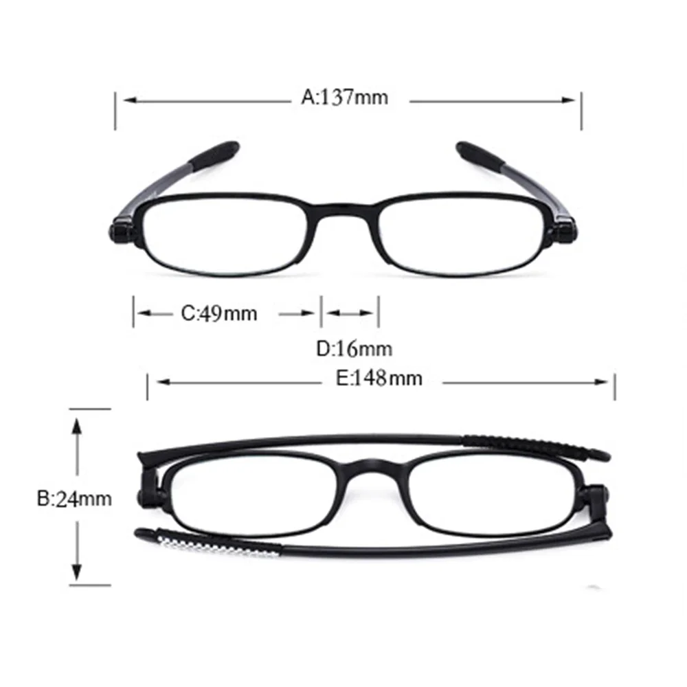 NOMANOV TR90 Marco negro Cómodas gafas de lectura ultrafinas plegables giratorias +0,75 +1,5 +1,75 +2 +2,25 +2,5 +2,75 a +4