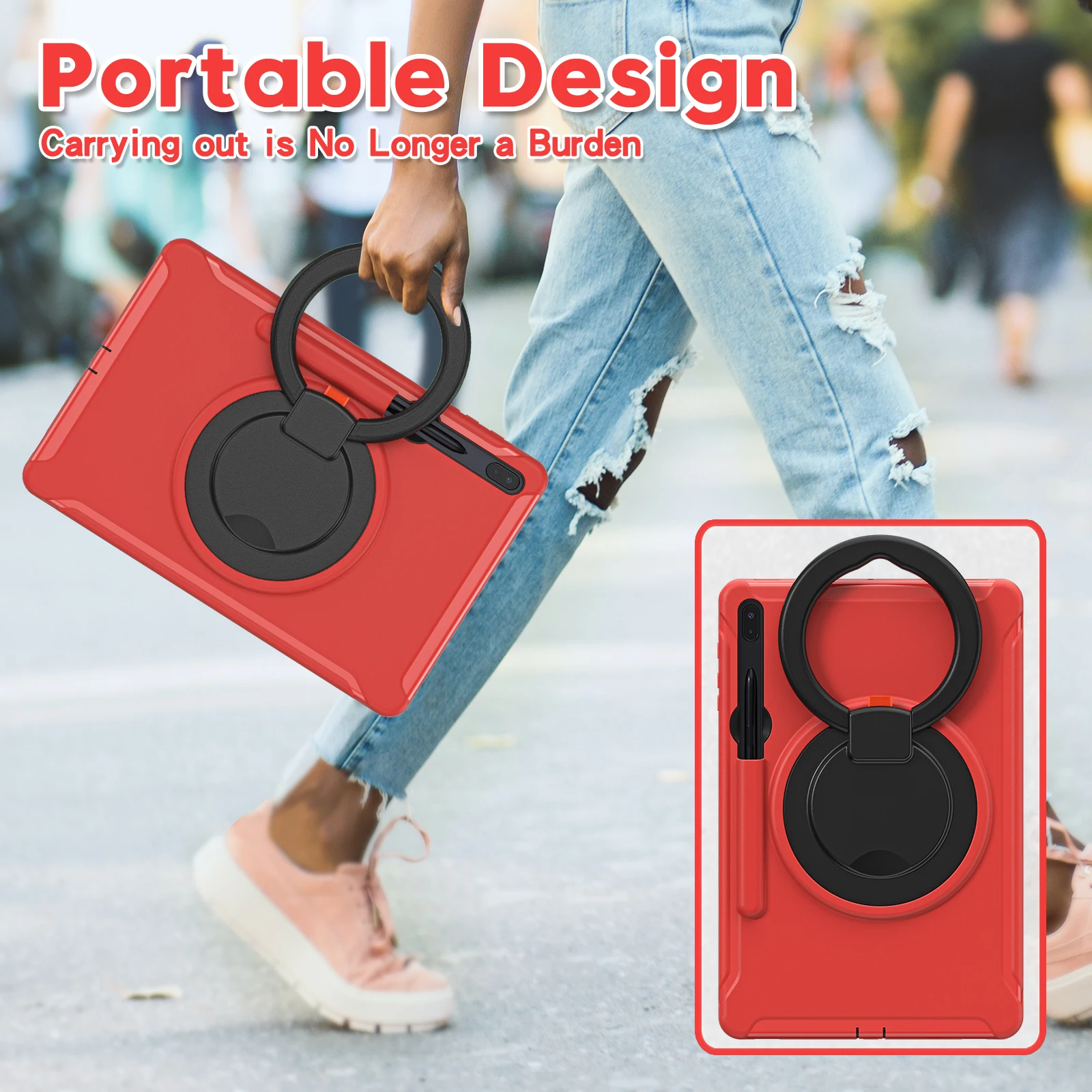 For Samsung Galaxy Tab S5E 10.5 2019 T720 T725 Case Kids Safe Pull Ring Tablet Cover S6 10.5 T860 T865 T867 S8 11 SM-X700 X706