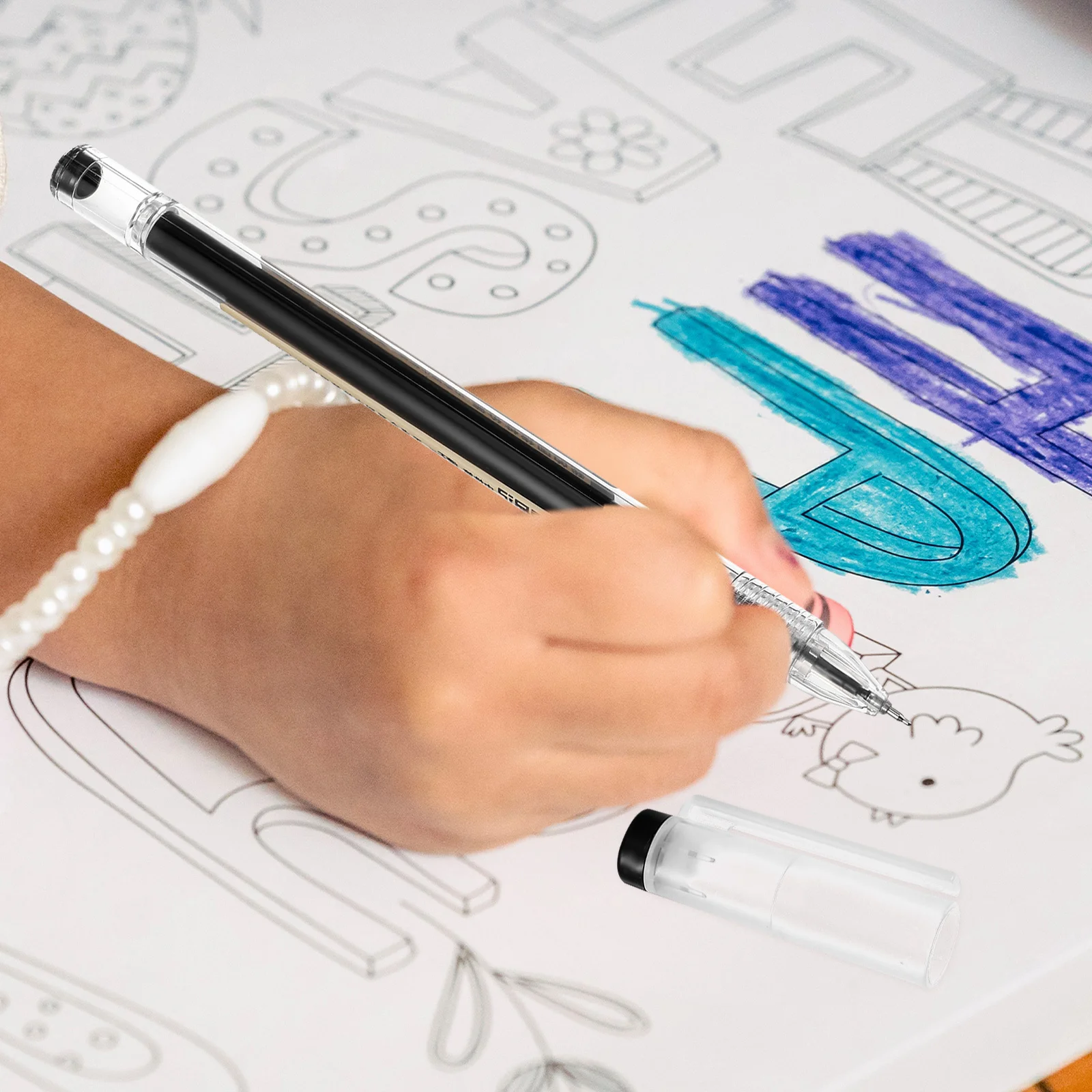 

12Pcs Medium Point Gel Ink Pens Reusable Writing Pens for Students School Office Stationery Smooth Writing Daily Use