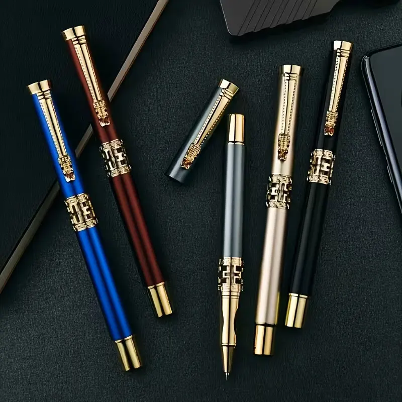 10 Dragon Head-Shaped Hollow Design All-Metal Ballpoint Pens, Gift Pens, Office Supplies, School Supplies, Student Business Office Signature Pens, Writing Tools, Stylish Pens, Decorative Pens, High-Quality Metal, Ballpoint Pens, Luxury Pens, Executive Pens, Professional Pens