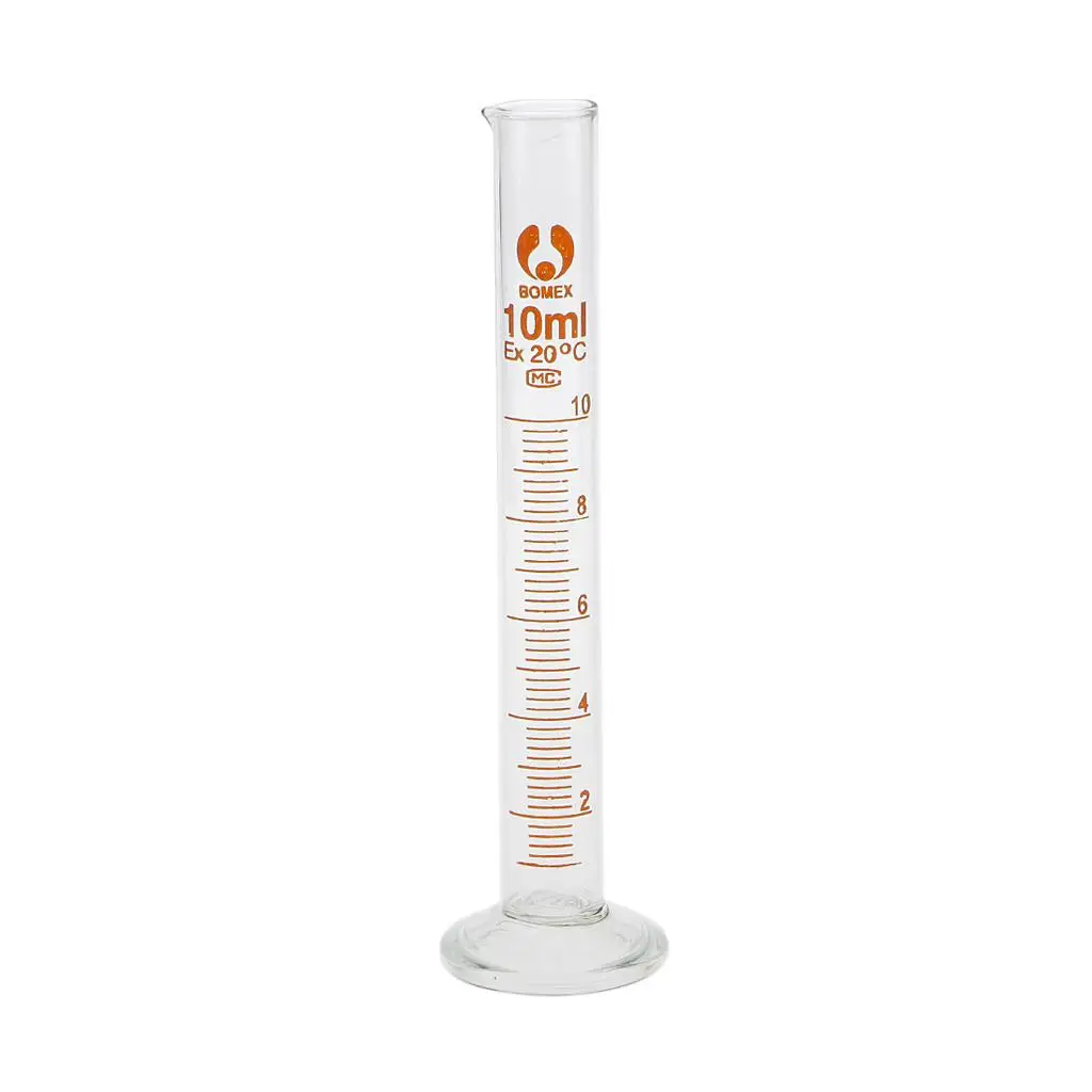 Glass Measuring Cylinder 10ml Borosilicate Single Metric Lab Tool Clear Scale Graduated Cylinder for Laboratory Experiment
