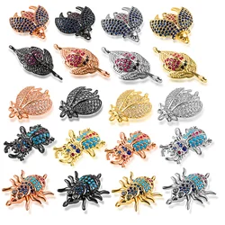 Jewelry Charms Supplies Zirconia Insect Ladybug Bees Beetle Connector Pendant For Women Bracelet Necklace Making DIY Accessories