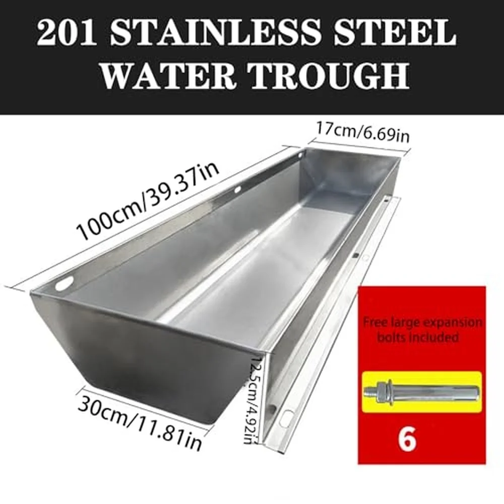 40in 59in 79in Large Water Troughs for Livestock Horse Duty Watering & Feeding Trough Portable Farm Animal Feeder 2 in 1