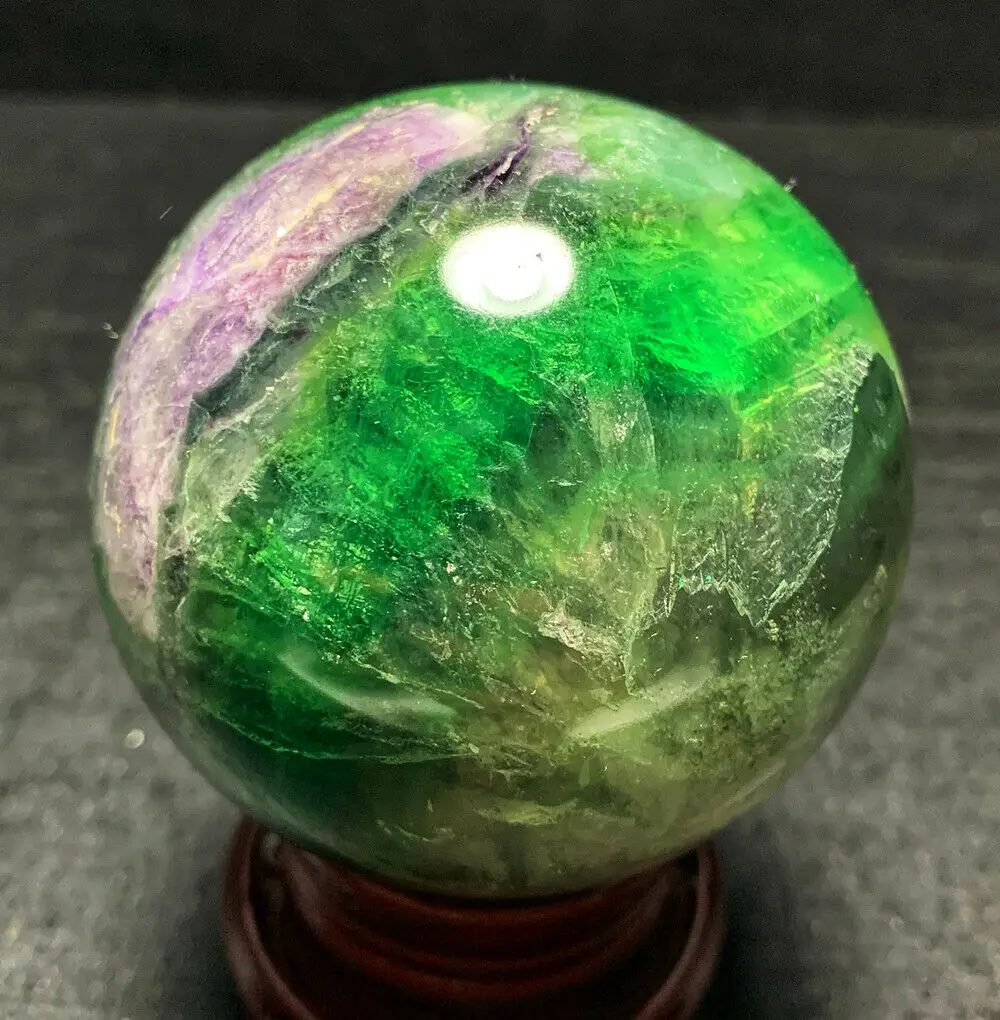 Natural Fluorite ball Colorful Quartz Crystal Gemstone Healing