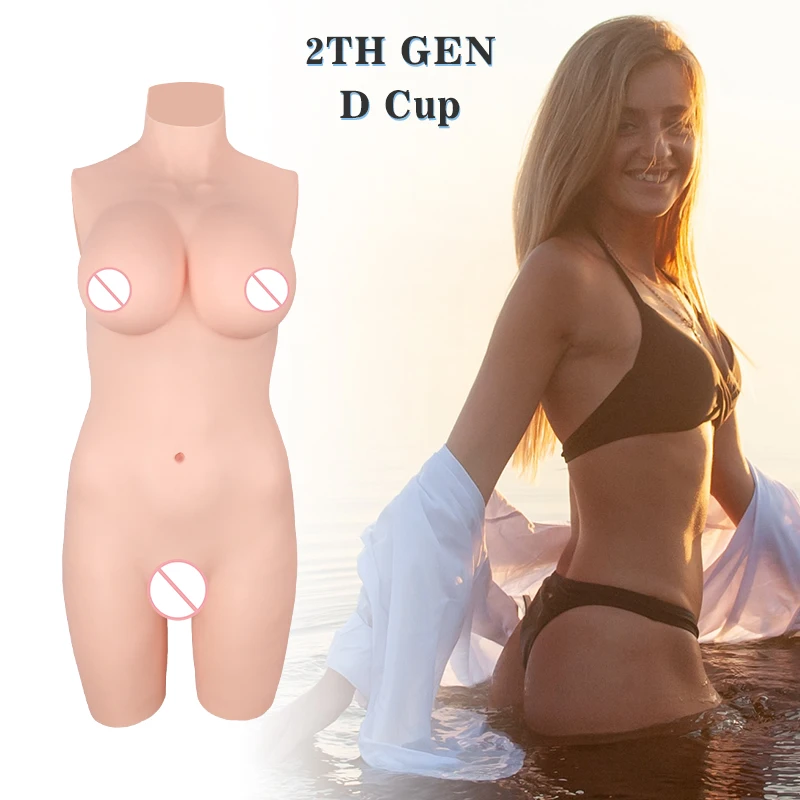 KUMIHO Fake Boobs Silicone Bodysuit Realistic Breast Forms Plates for Transgender Male to Female Sissy Drag Queen Cosplay