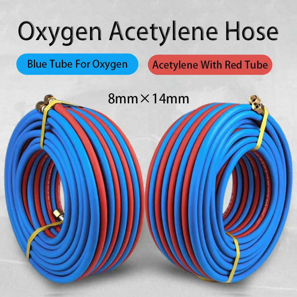 8mm×14mm Two Tone Oxygen Acetylene Tube Double Color Connection Hose High Pressure Oxygen Gas Tubing Parallel Gas Pipe