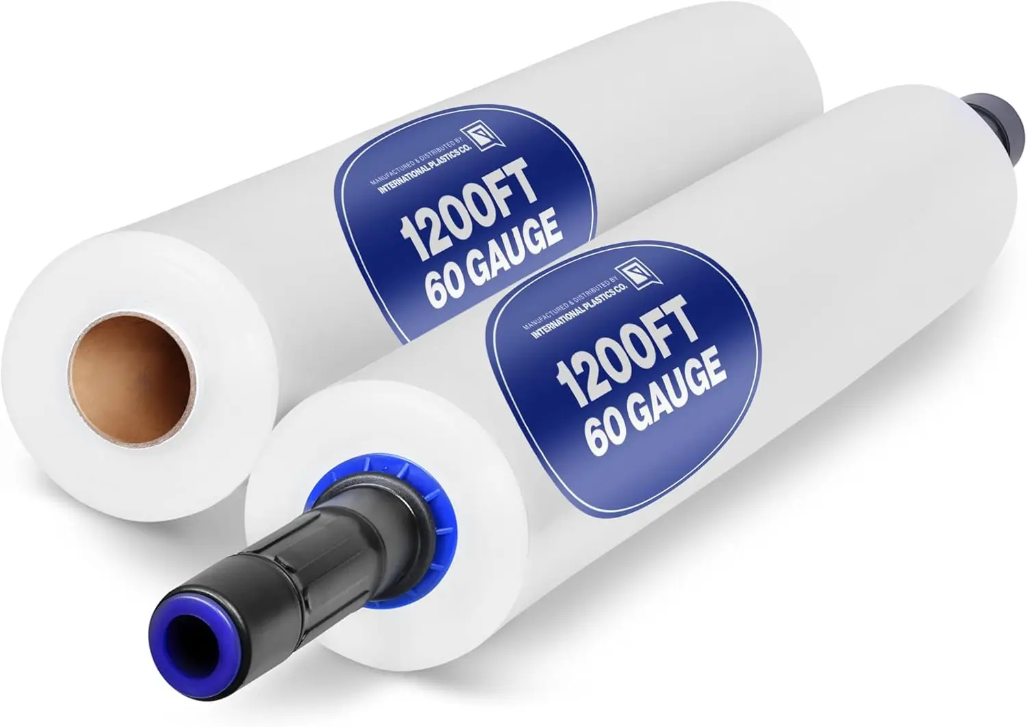 

International Plastics Co. 2 Pack 15" Plastic Stretch Film Wrap with Extended Tension Handles 1200ft Each 500% Stretch Clear Cli