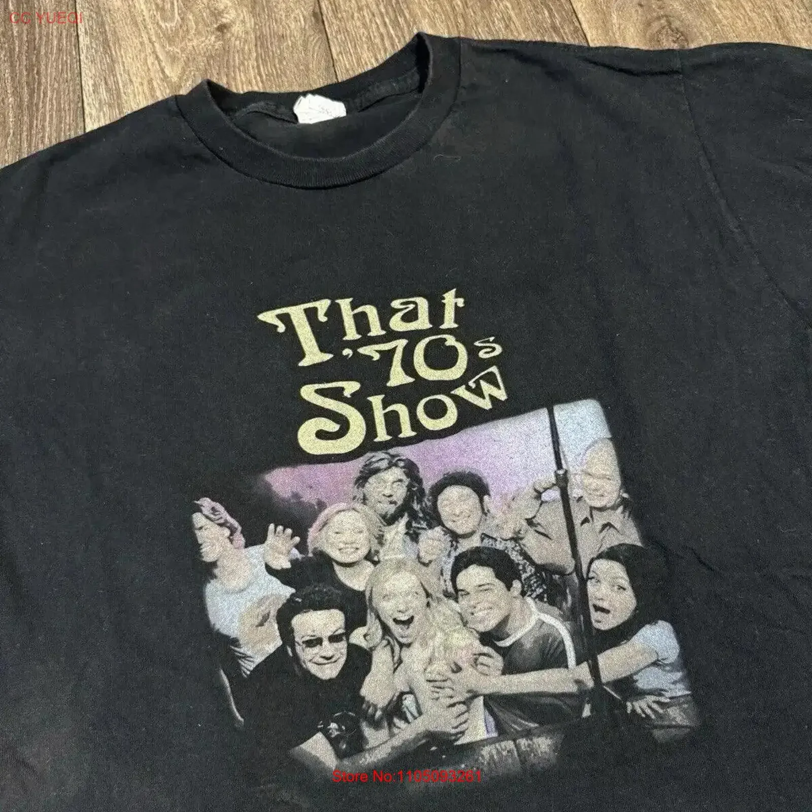 

Винтажная футболка Y2K That 70 s Show TV Promo, черная футболка 2000-х годов, средняя винтажная стильная дышащая мужская мягкая футболка