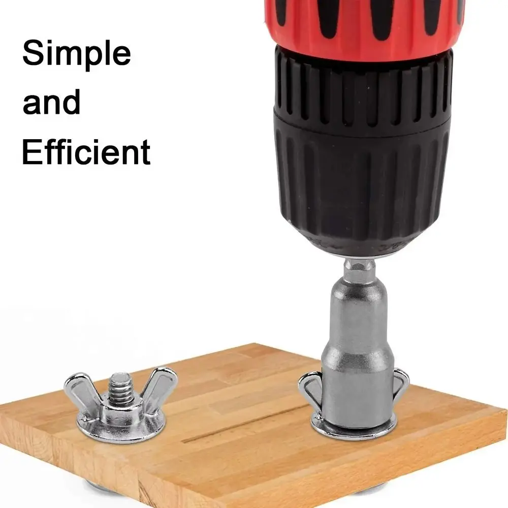 

1/4'' Size Hexagon Shank Wing Socket 65mm Length Long Power Wing Butterfly Socket Hex Shank 12mm Slotted Wing Nut Drill Socket