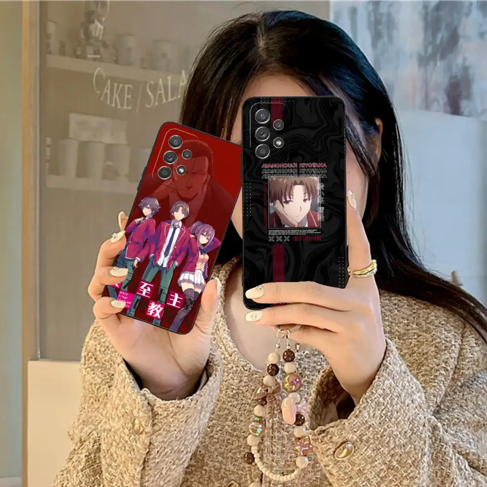 الفصول الدراسية النخبة Ayanokoji قضية الهاتف لسامسونج غالاكسي A73 72 71 70 56 55 54 53 52 36 35 34 23 16 15 5 جرام غطاء أسود فاخر