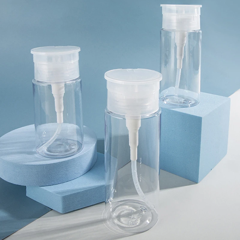 100/150/200 مللي المحمولة السفر إعادة الملء زجاجة فارغة البلاستيك مزيل طلاء الأظافر الكحول السائل الصحافة ضخ موزع زجاجة #2