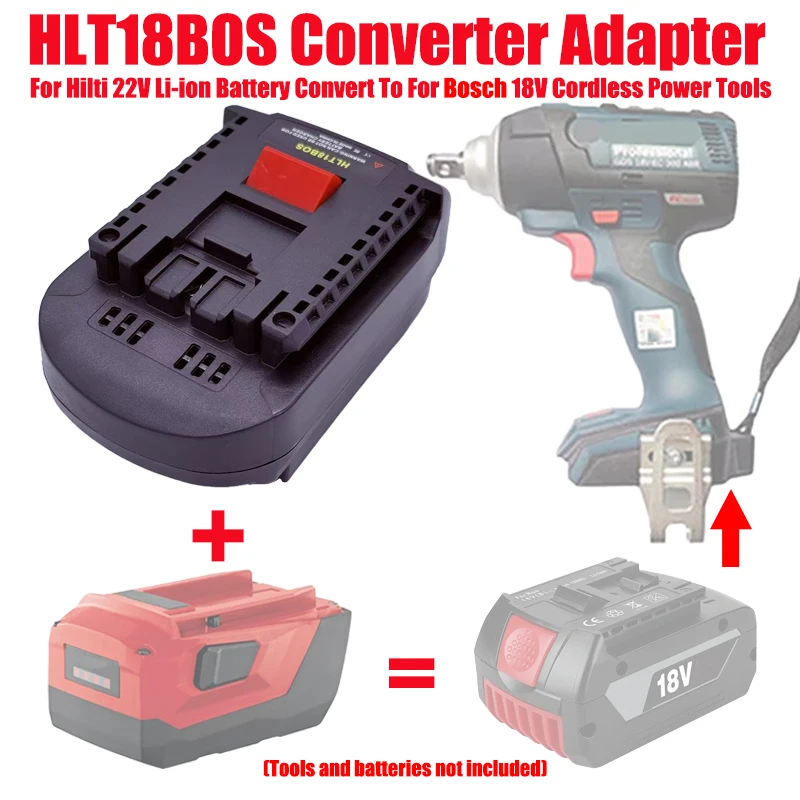 

ALASICKA Battery Adapter Converter HLT18BOS for Hilti 22V Lithium-ion Battery Convert To Work for Bosch 18V Cordless Power Tools