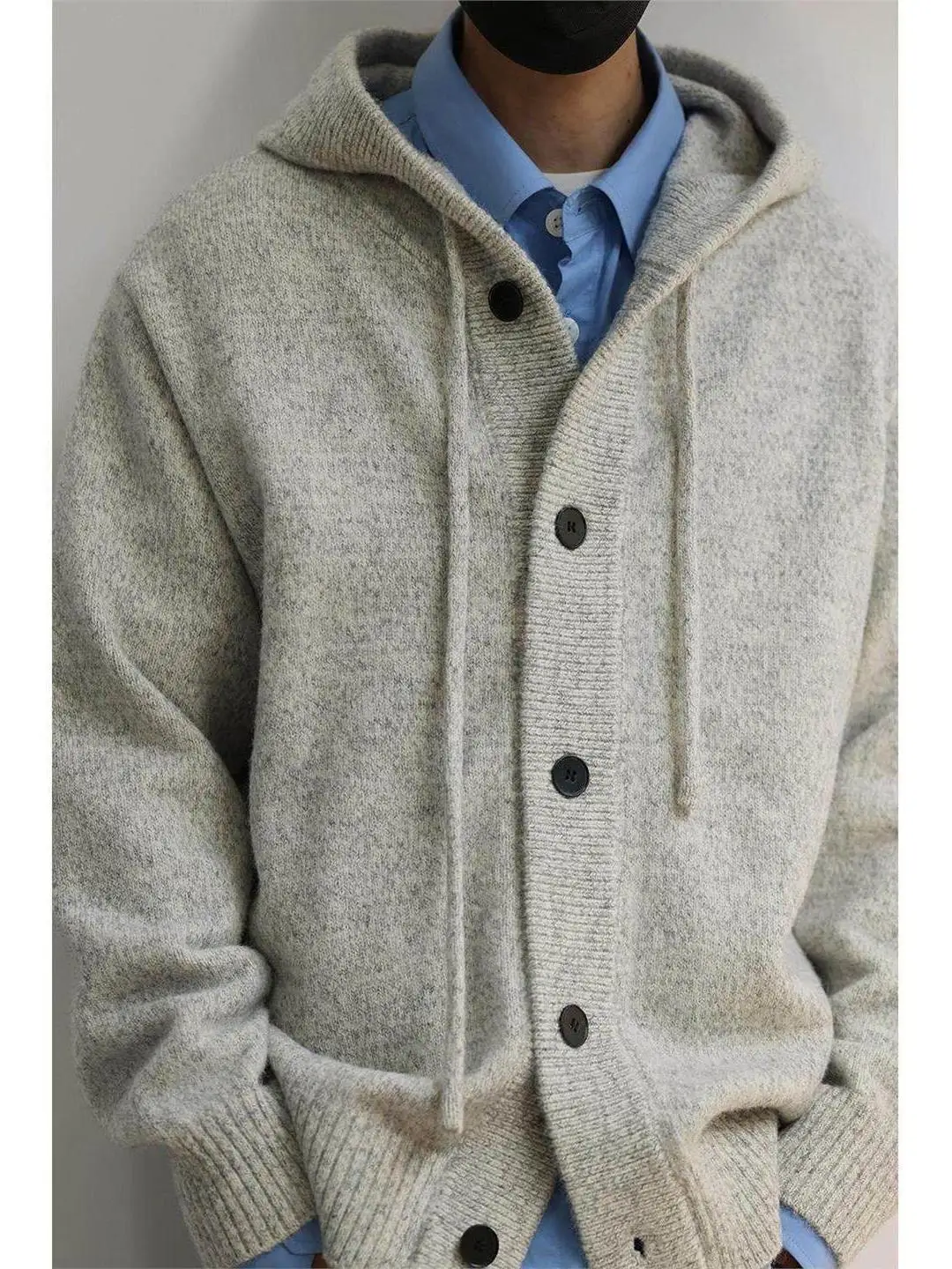 

Вязаный свитер с капюшоном, повседневный свободный крой, унисекс, в стиле оверсайз, теплый кардиган из пряжи, верхняя одежда для отдыха