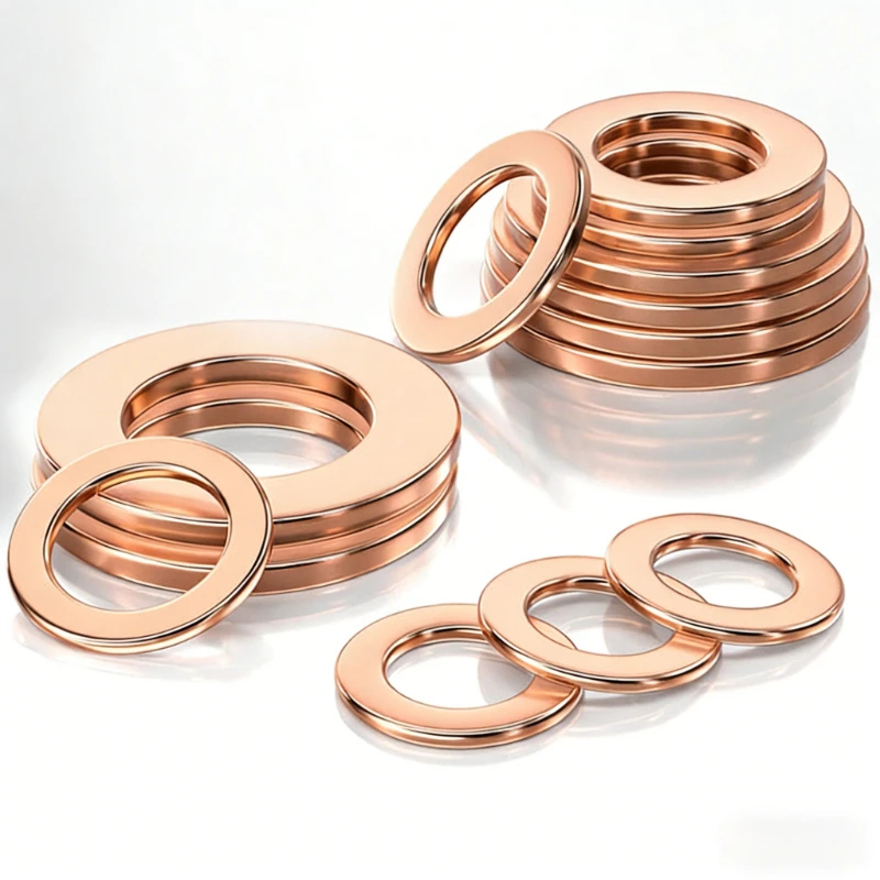 Copper Flat Washer Ring Gaskets Ring Seal Plain Spacer Washers ID 14 16 18 20 22 24 27 30 33 36 42 45 48 50 60mm for oil plug