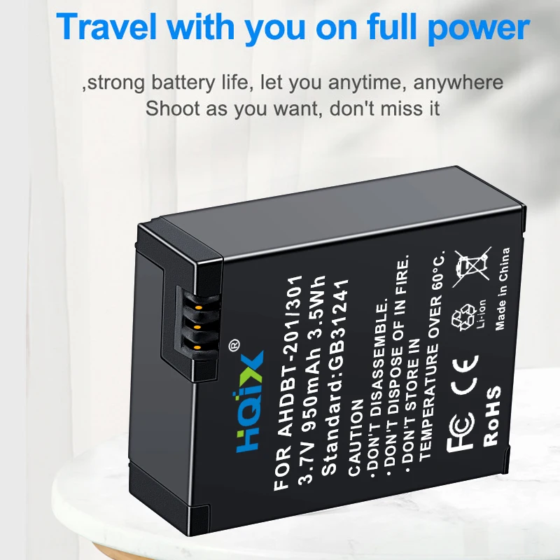 HQIX for Gopro Hero3+ Hero3 Camera AHDBT-301 Charger Battery
