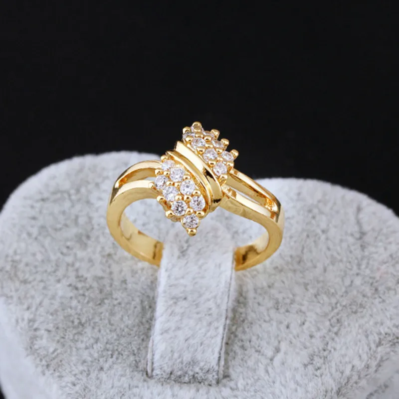 100% Anillos de Mujer con dije de diamante de oro de 14 quilates para Mujer, Aros irregulares de compromiso bohemio para Mujer, joyería de oro de 14 K