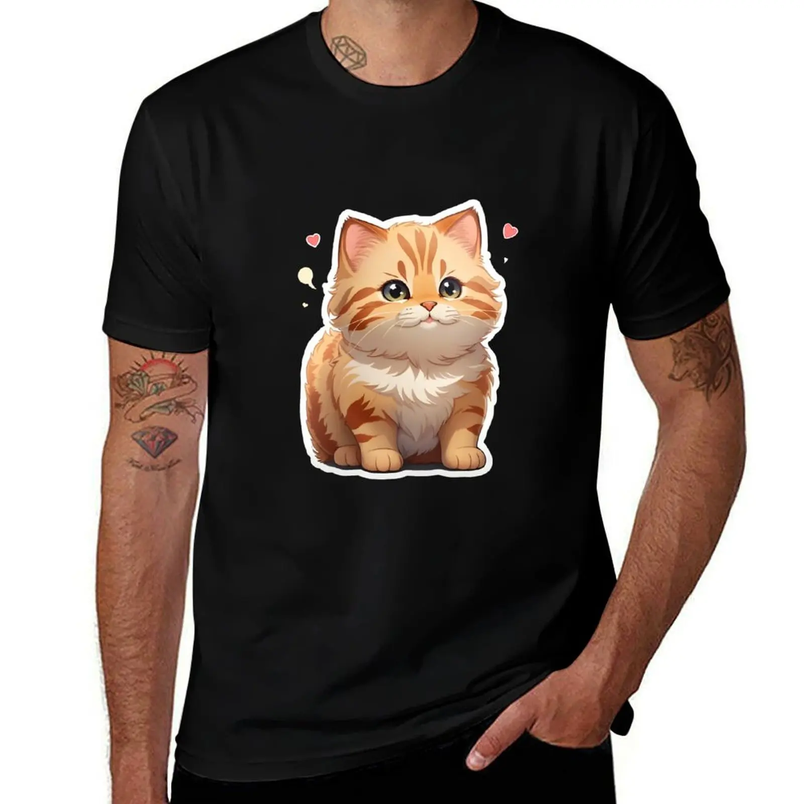 

garfeild sticker cute T-Shirt Basic Comfort Fit T-Shirt for Men