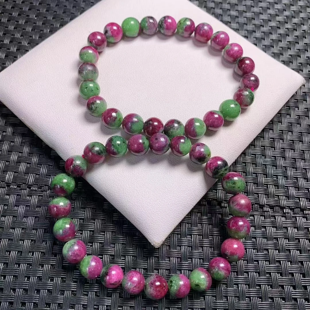 

Natural Red Ruby Zoisite Beads Bracelet Jewelry 8mm 9mm 7.5mm Red Green Ruby Bracelet Women Men Jewelry AAAAAAA