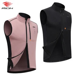 RION Cycling Vest Men Women Waterproof MTB Road Bike Windproof Pro Bicycle Clothes Two Way Zippers Outdoor Sports Vests 10℃-25℃