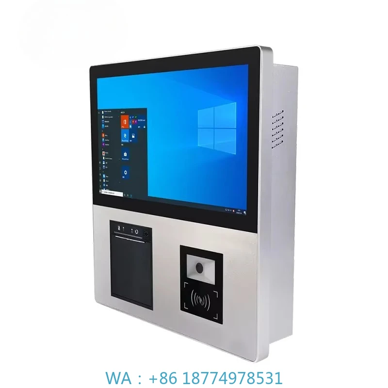 Payment Ordering Kiosk 10 Canteen Card Management Self Checkout Fast Food 21.5 24 32 Inch Touch Screen POS Machine Self-Service