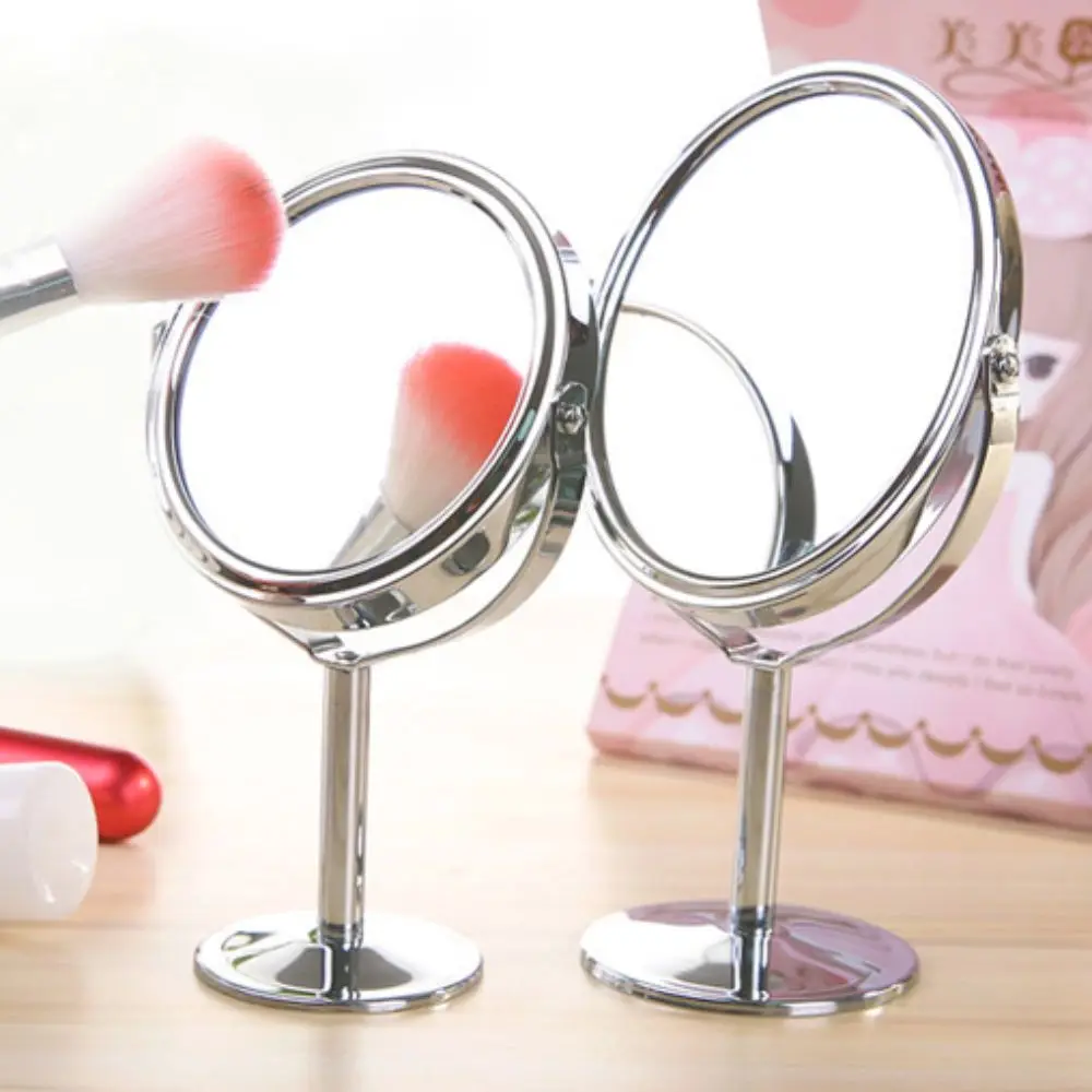 360° Rotatable Stand Makeup Mirror Desktop Double Cosmetic Mirror Oval Nordic Makeup Mirror Portable Small Mirror