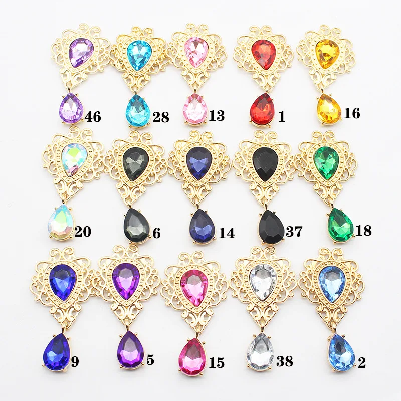 New 48*25mm 10Pcs/Set Water droplet Crystal Accessories Fashion Gorgeous Wedding Invitation Holiday Creative Decoration