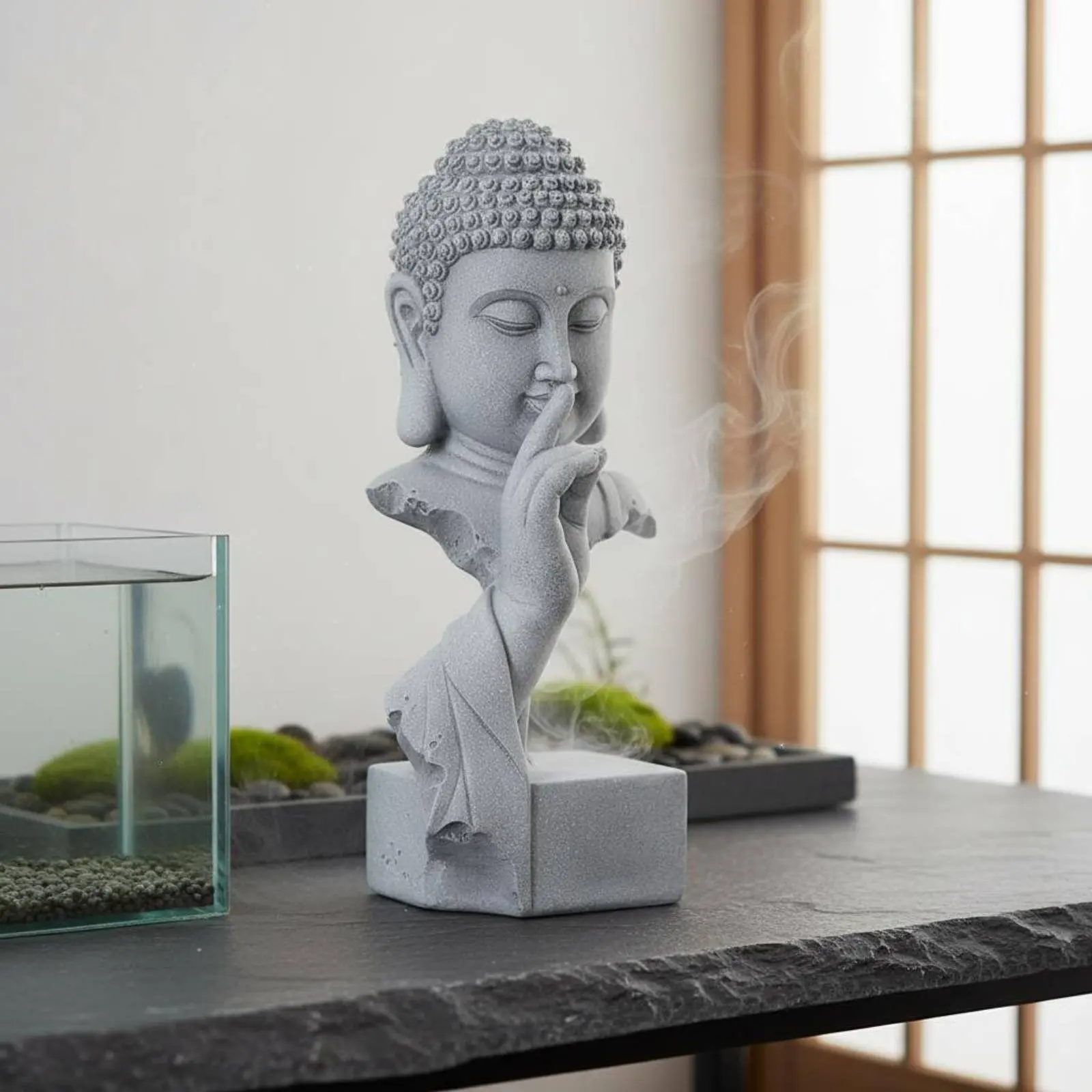 Buddha Figurine Giftable Aquarium Aquarium Decor Statue Buddha Garden Ornament Resin Material Zen Garden Ornament for Entryway - view 5