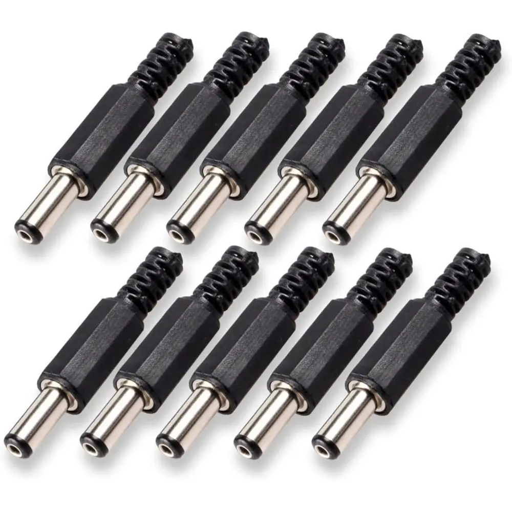 50Pcs DC 5521 Male to Female Plug DC 5525 Male Plug DC Adapter Power Supply Dual Probe DC Power Plug LED Strip Light