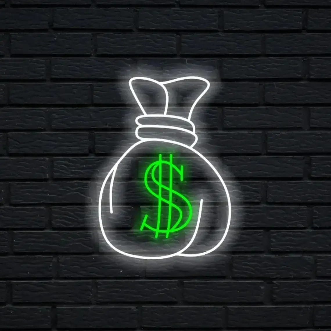 

Money Bag Neon Sign Money Bag with Dollar Led Neon Sign Wall Decor Enseigne Lumineuse Bar