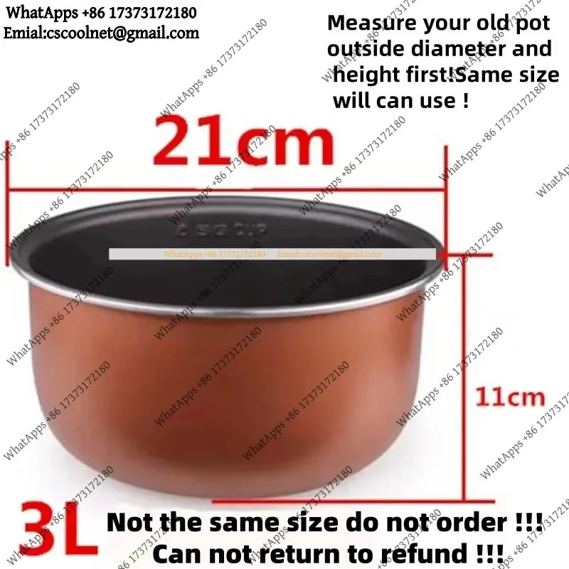 k06 304 Stainless Steel Rice Cooker Inner Pot Non Stick Cooking Pan Replacement Liner Kitchen Accessories Food Container