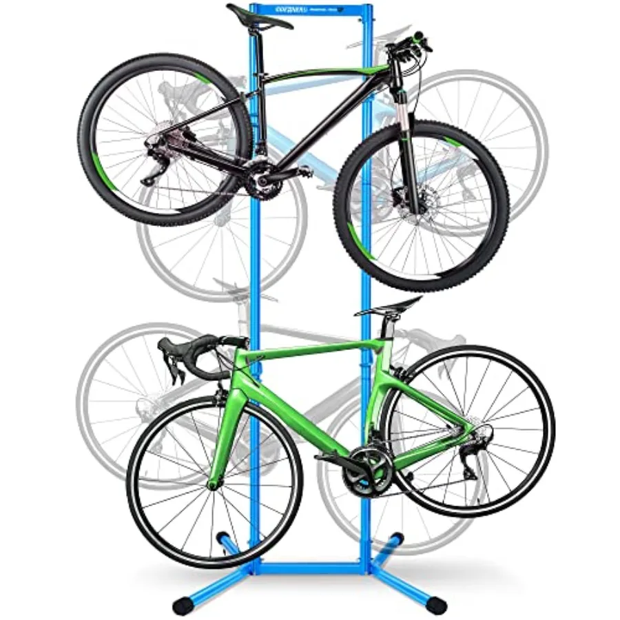 

Gioventu Garage Bike Rack 4 Bikes Max 240lbs Standing Bike Storage Rack with Fully Adjustable Arms Drill-free Installation Vert