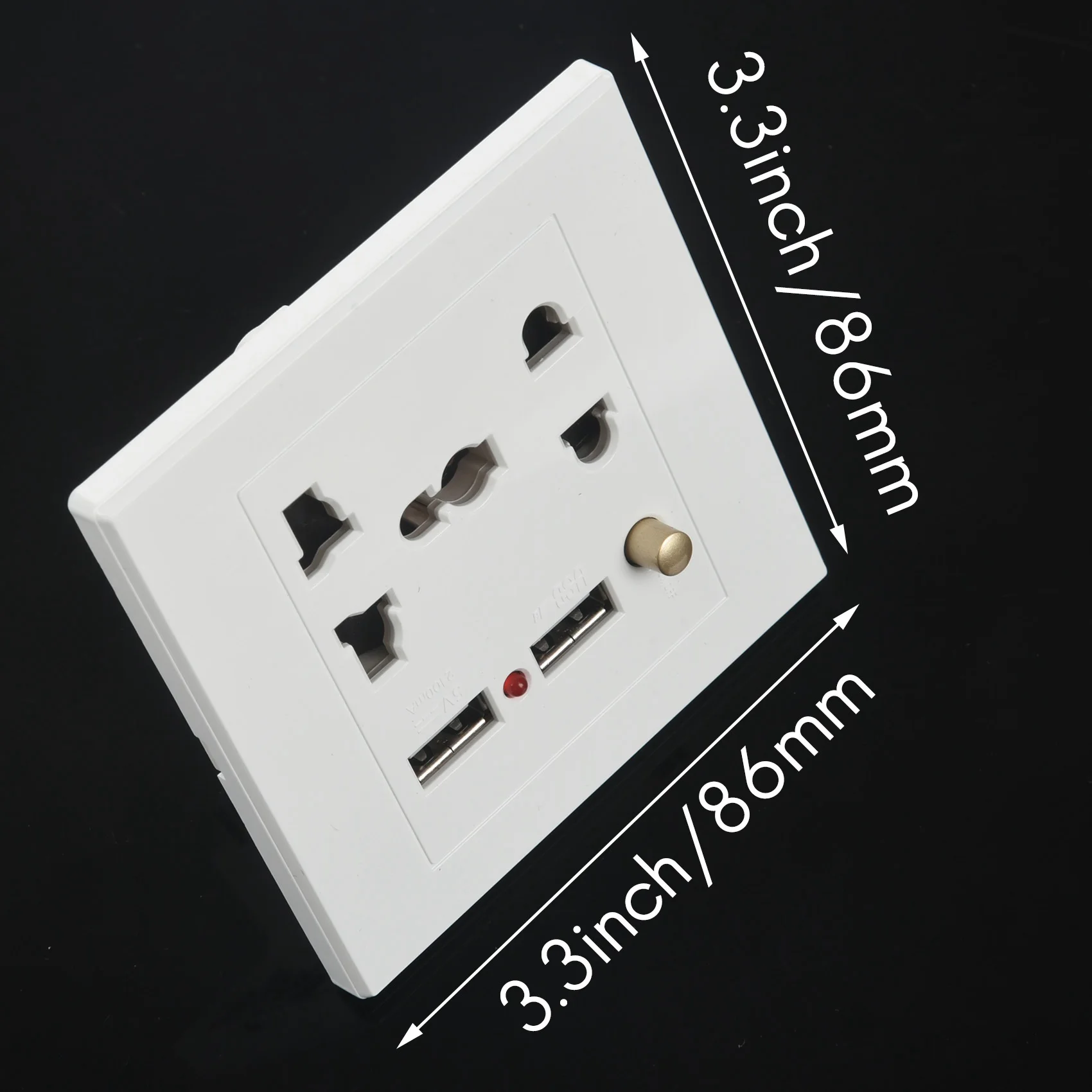 Fashion 2.1A Dual USB Wall Charger Socket Adapter Universial Power Outlet Panel wite Switch