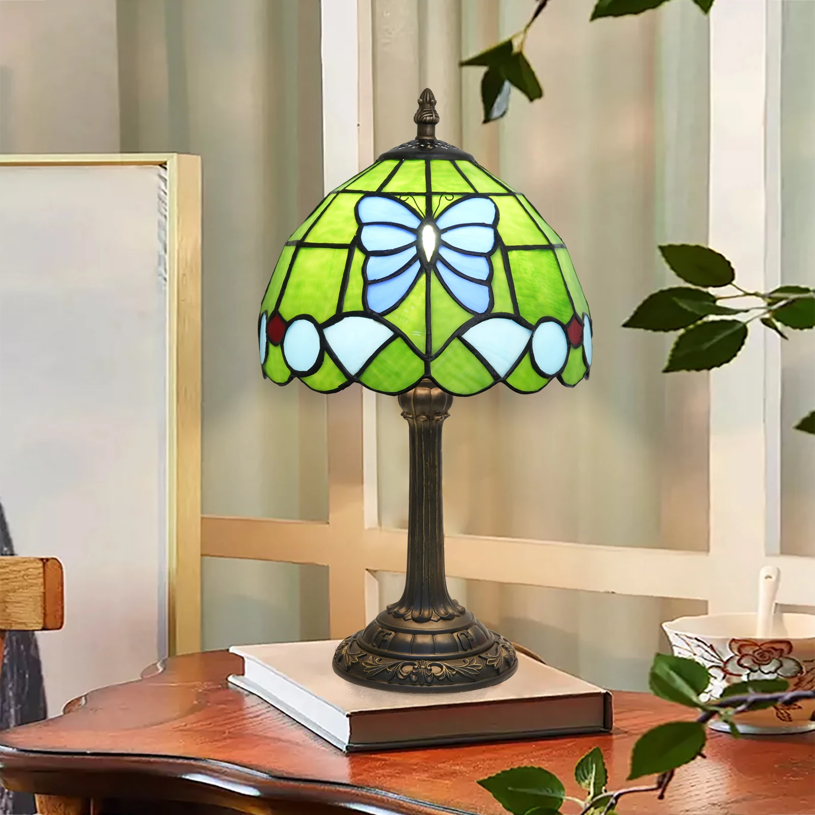 lampe-cadeau-verte-style-nœud-papillon-bleu-lampe-de-lecture-en-verre-teinte-8-pouces-lampe-de-chevet-pour-chambre-a-coucher-lampe-de-nuit-lampe-de-bureau-a-domicile