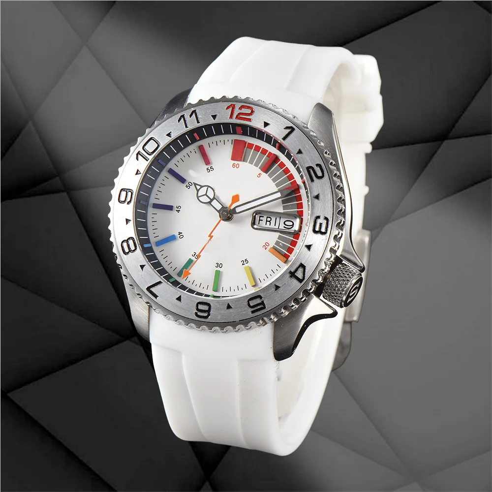 Custom Logo 42MM Stainless Steel Men's Watch NH 36 Automatic Movement Sapphire Glass Date Display Waterproof Watches Rubber Band