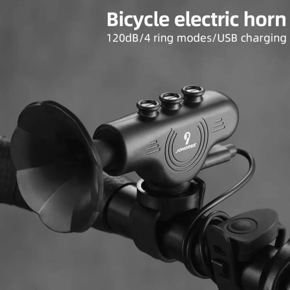 

USB Rechargeable Bike Bell 4 Modes Sounds With Remote Control MTB Bell Waterproof 120DB Loud Sound Road Bicycle Horn