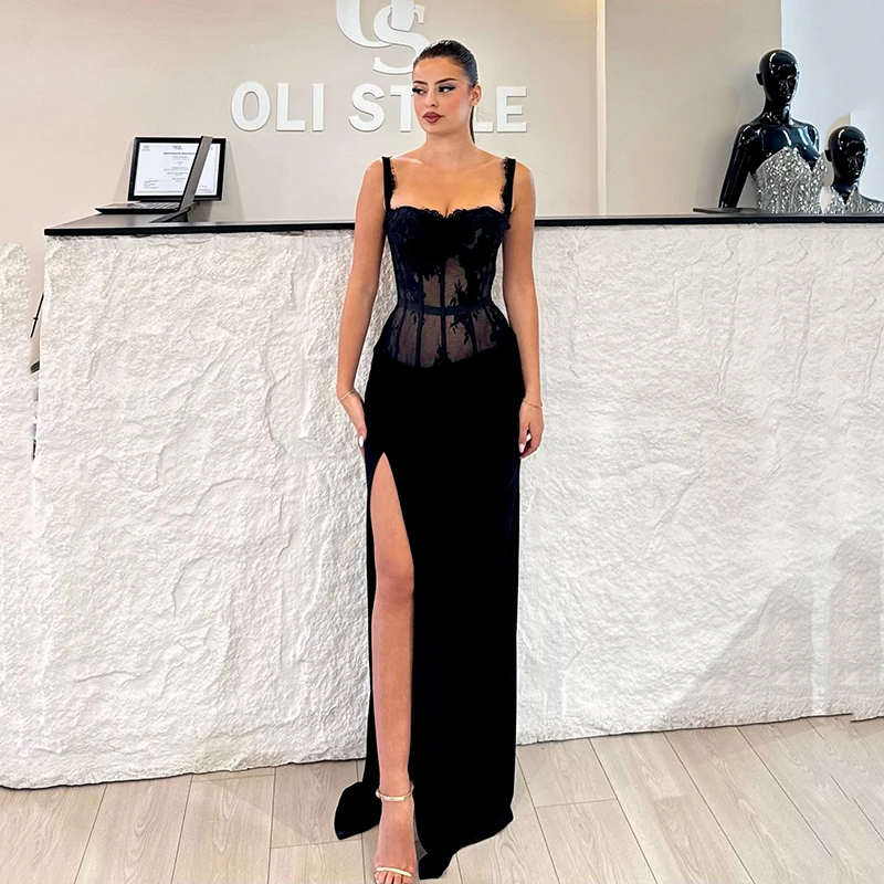 

Thinyfull Saudi Arabia Mermaid Prom Evening Dresses Spaghetti Straps Lace Split Party Dress 2026 Cocktail Prom Gowns Customized