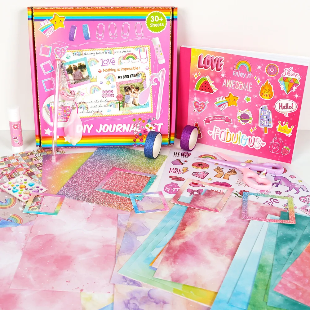 Diy Journal Set Pink Girl's Birthday Scrapbook Children's Diary Set