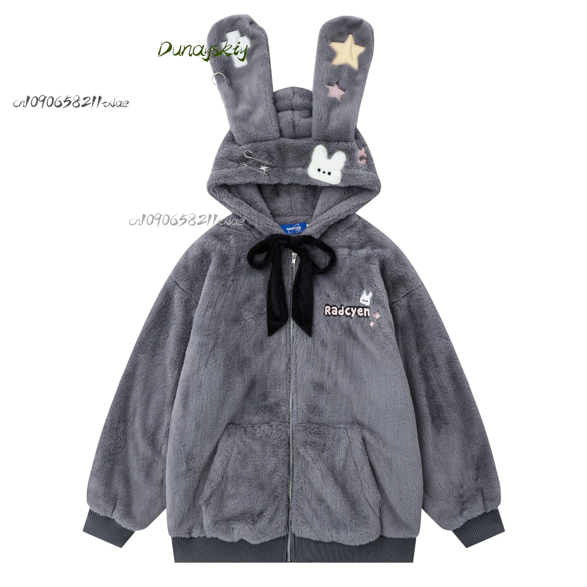 Bunny Hoodie Hoodies Y2K Rabbit Ear Hoodie Lolita Jacket Bow Girls