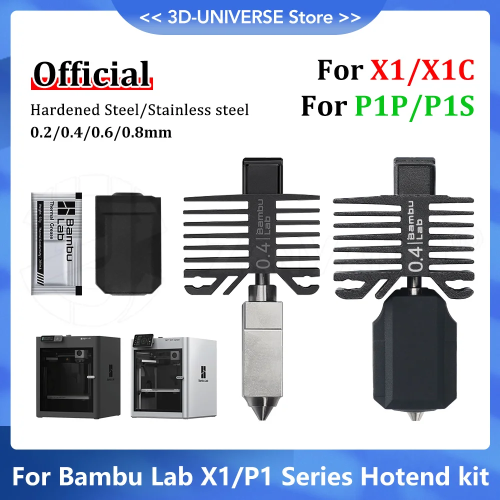 

Hotend For Bambu Lab X1 X1Carbon X1E P1 P1P P1S 3D Printer Hotend Assembly High Flow Original Parts