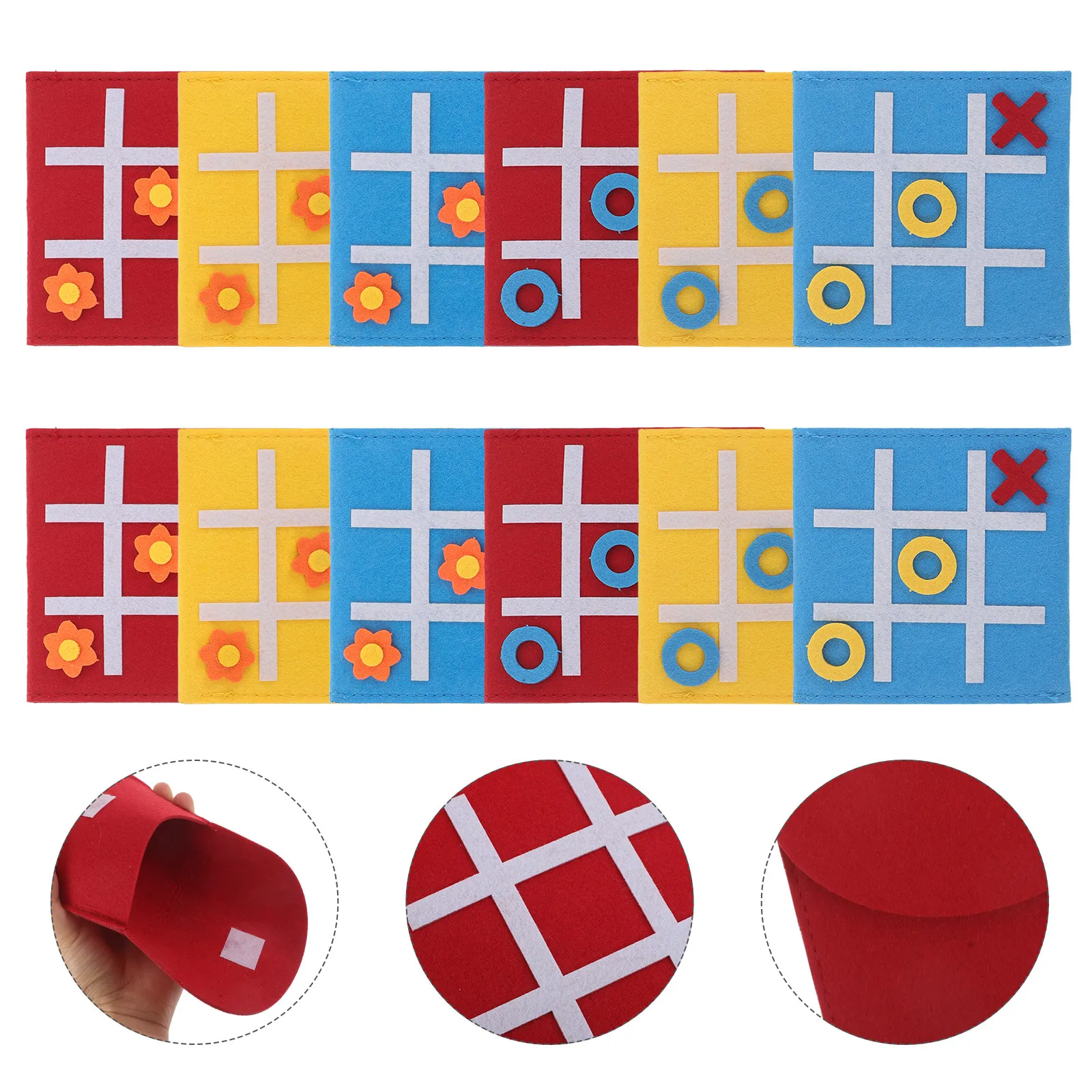 

12Pcs Mini Board Game Set Portable Retro Travel Educational Family Activity Indoor Kids Party Game Nonwoven Fabric Nine Grid